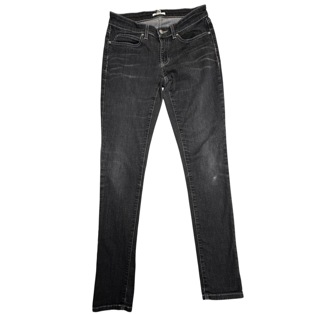 Eileen Fisher Jeans Womens 4P Gray Mid Rise Slim‎ Straight Stretch Denim USA